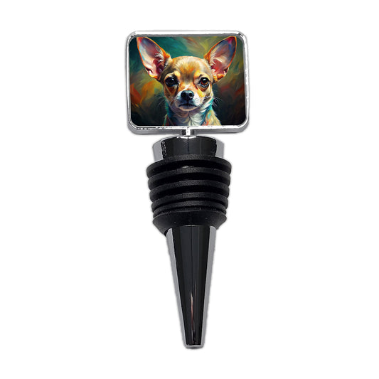 Chihuahua Dog Expressionism Art Wine Bottle Stopper