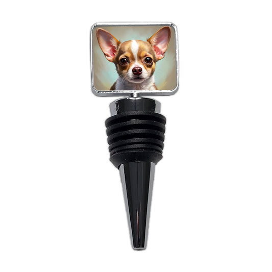 Chihuahua Dog Illustration Wine Bottle Stopper