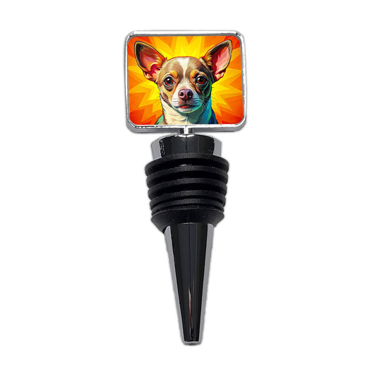 Chihuahua Dog Pop Art Wine Bottle Stopper