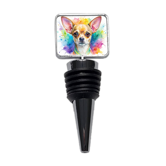 Chihuahua Dog Watercolor Style Wine Bottle Stopper