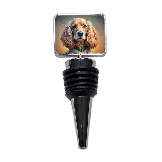 Cocker Spaniel Dog Abstract Stylized Art Wine Bottle Stopper