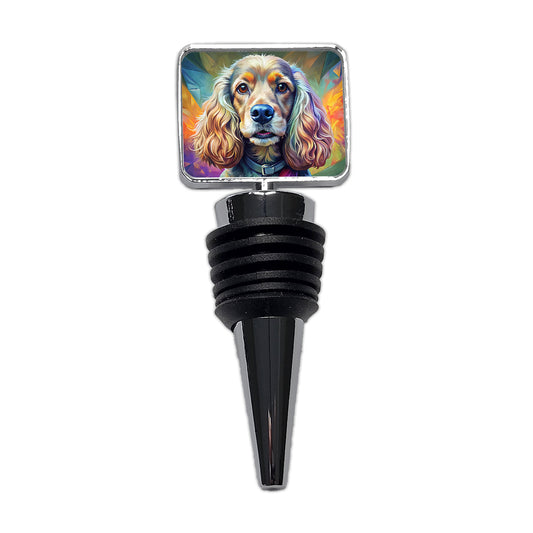 Cocker Spaniel Dog Expressionism Art Wine Bottle Stopper