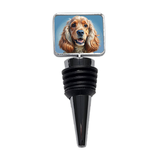 Cocker Spaniel Dog Illustration Wine Bottle Stopper