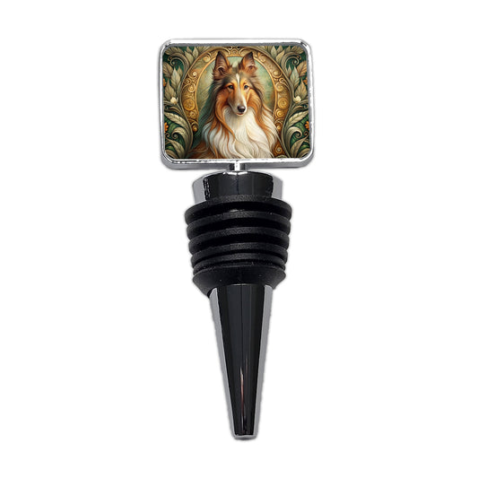 Collie Dog Art Nouveau Wine Bottle Stopper