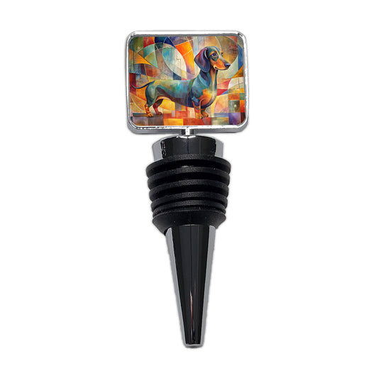 Dachshund Dog Abstract Art Wine Bottle Stopper