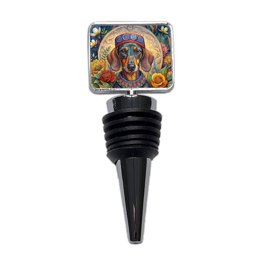 Dachshund Dog French Bohemian Art Wine Bottle Stopper