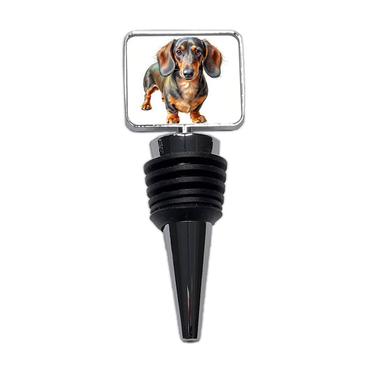 Dachshund Dog Illustration Wine Bottle Stopper