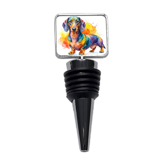 Dachshund Dog Watercolor Style Wine Bottle Stopper