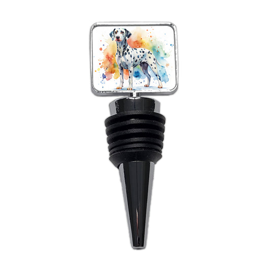 Dalmatian Dog Watercolor Style Wine Bottle Stopper