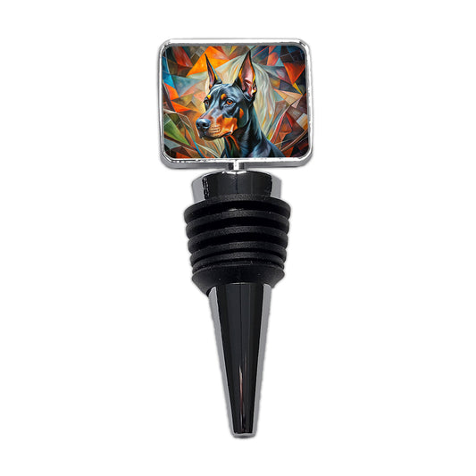 Doberman Pinscher Dog Abstract Art Wine Bottle Stopper