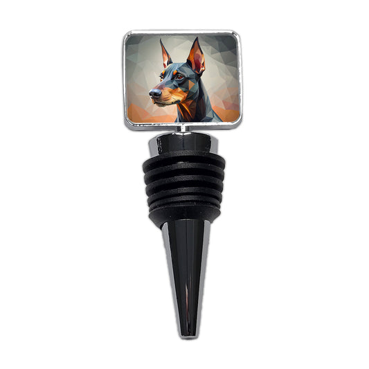 Doberman Pinscher Dog Abstract Stylized Art Wine Bottle Stopper