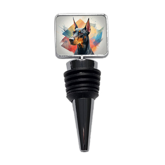 Doberman Pinscher Dog Contemporary Art Wine Bottle Stopper