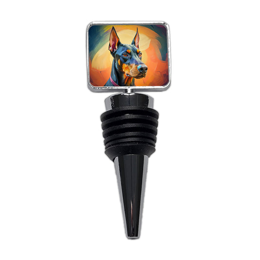 Doberman Pinscher Dog Pop Art Wine Bottle Stopper