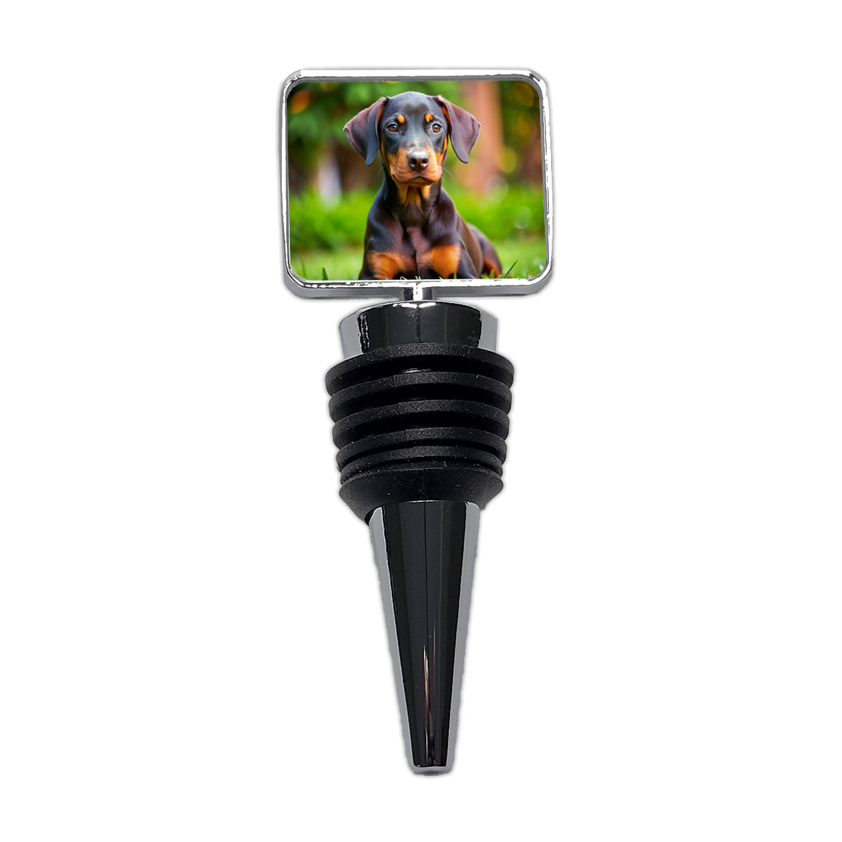 Doberman Pinscher Dog Puppy Photo Wine Bottle Stopper