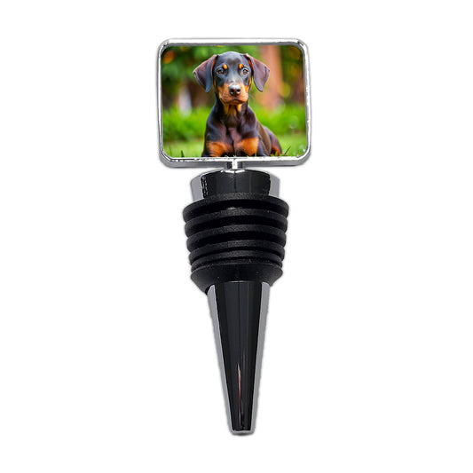 Doberman Pinscher Dog Puppy Photo Wine Bottle Stopper
