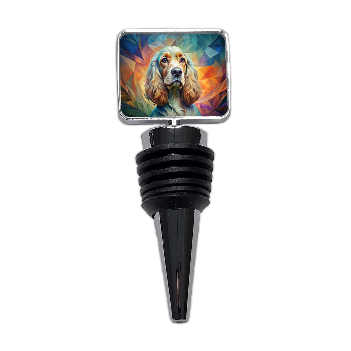 English Cocker Spaniel Dog Abstract Art Wine Bottle Stopper