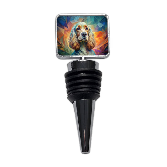 English Cocker Spaniel Dog Abstract Art Wine Bottle Stopper