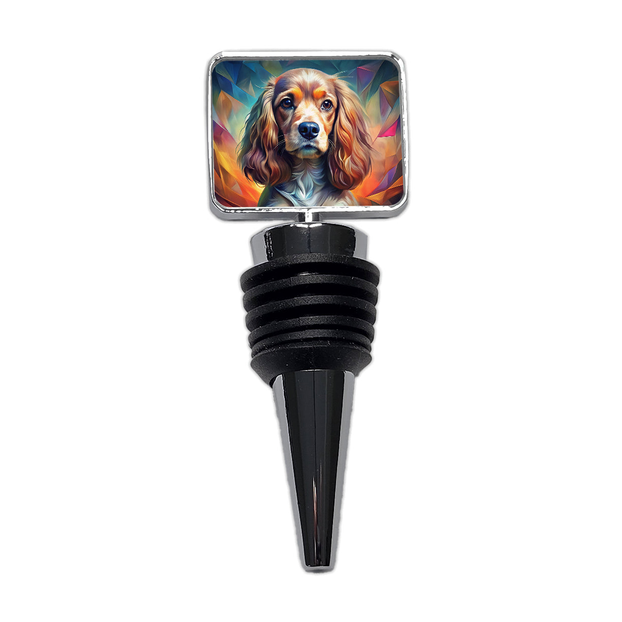 English Cocker Spaniel Dog Abstract Stylized Art Wine Bottle Stopper