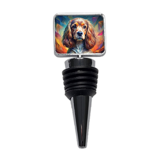 English Cocker Spaniel Dog Abstract Stylized Art Wine Bottle Stopper