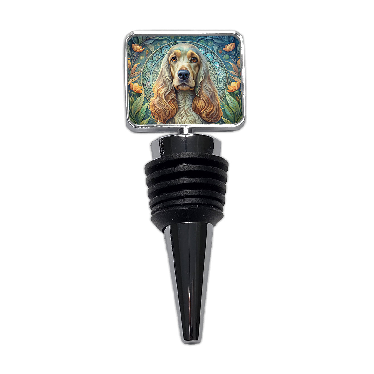 English Cocker Spaniel Dog Art Nouveau Wine Bottle Stopper