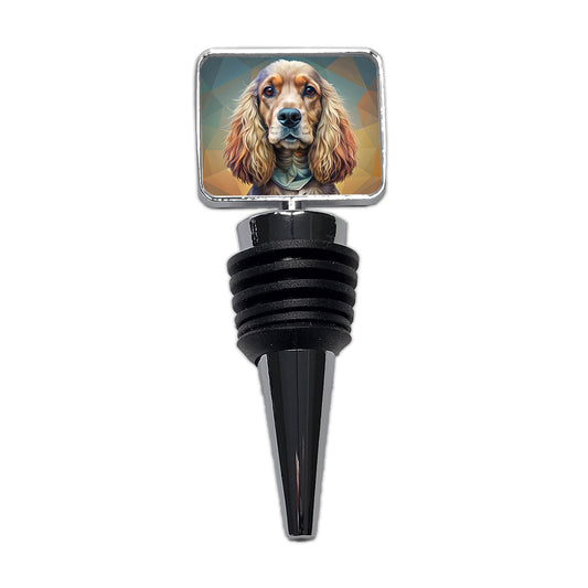 English Cocker Spaniel Dog Contemporary Art Wine Bottle Stopper