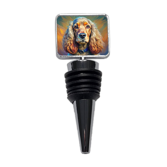 English Cocker Spaniel Dog Expressionism Art Wine Bottle Stopper