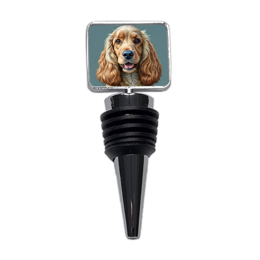 English Cocker Spaniel Dog Illustration Wine Bottle Stopper