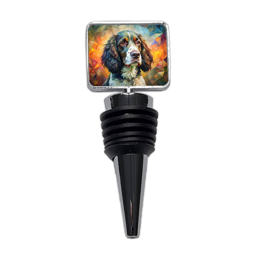 English Springer Spaniel Dog Abstract Art Wine Bottle Stopper