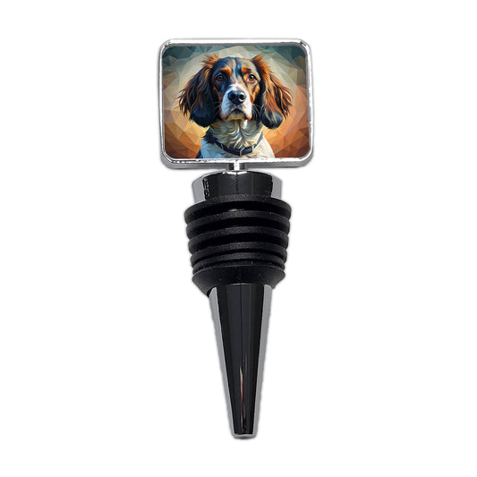English Springer Spaniel Dog Abstract Stylized Art Wine Bottle Stopper