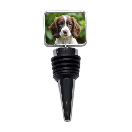 English Springer Spaniel Dog Puppy Photo Wine Bottle Stopper