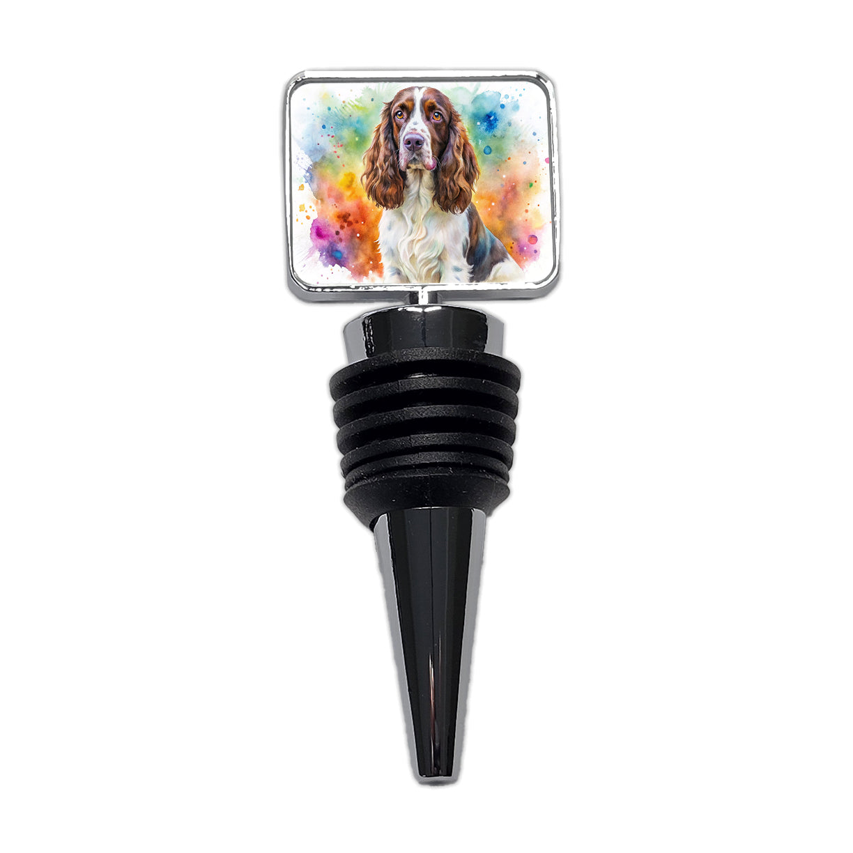 English Springer Spaniel Dog Watercolor Style Wine Bottle Stopper