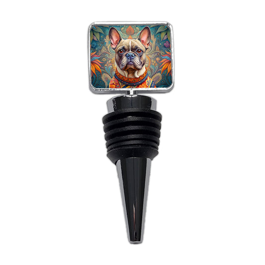 French Bulldog Frenchie Dog French Bohemian Art Wine Bottle Stopper