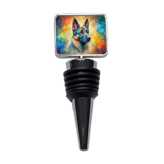 German Shepherd Dog Abstract Art Wine Bottle Stopper