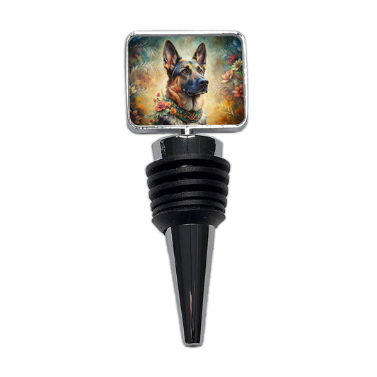 German Shepherd Dog French Bohemian Art Wine Bottle Stopper