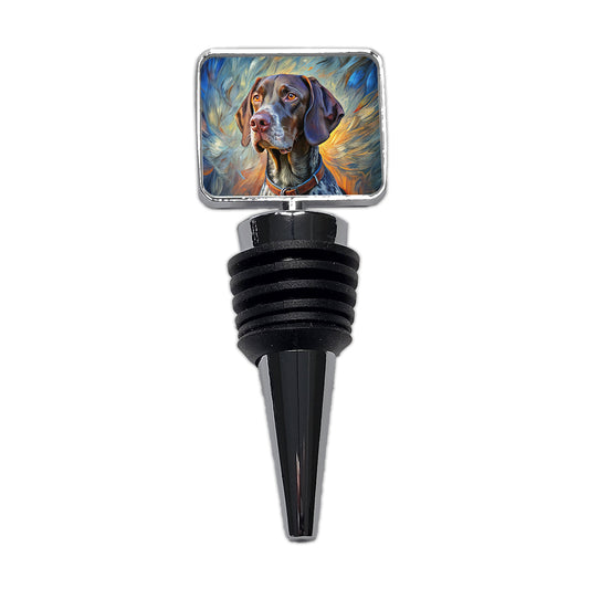 German Shorthaired Pointer Dog Expressionism Art Wine Bottle Stopper