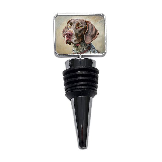 German Shorthaired Pointer Dog Illustration Wine Bottle Stopper