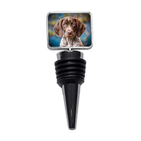 German Shorthaired Pointer Dog Puppy Photo Wine Bottle Stopper