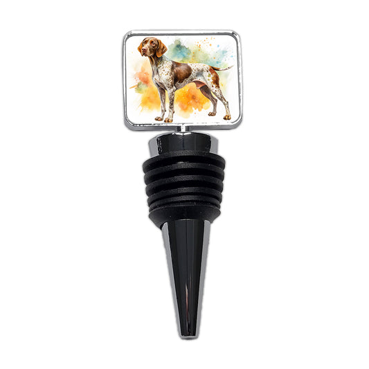 German Shorthaired Pointer Dog Watercolor Style Wine Bottle Stopper