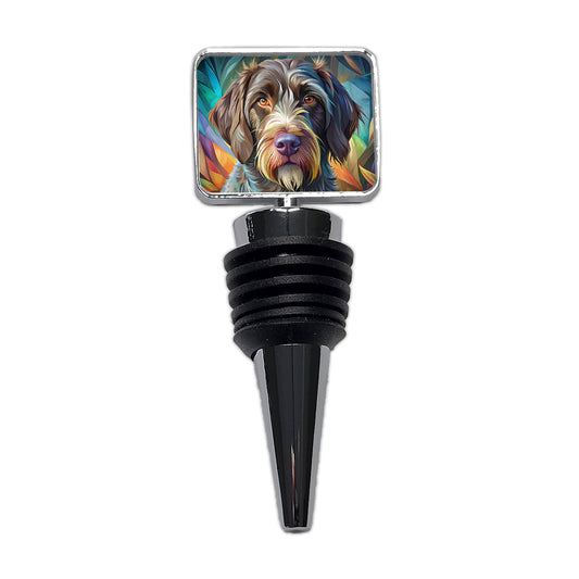 German Wirehaired Pointer Dog Contemporary Art Wine Bottle Stopper