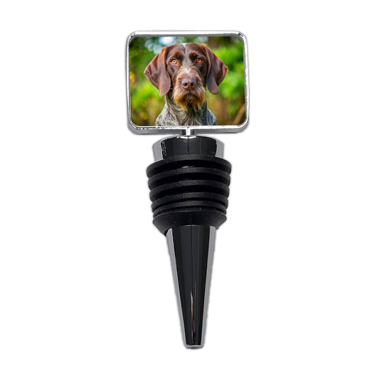German Wirehaired Pointer Dog Photo Wine Bottle Stopper