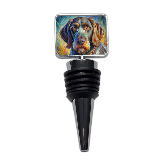 German Wirehaired Pointer Dog Pop Art Wine Bottle Stopper