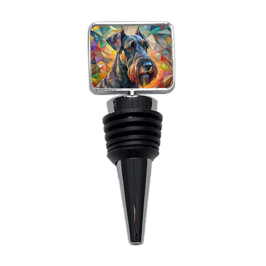 Giant Schnauzer Dog Abstract Art Wine Bottle Stopper