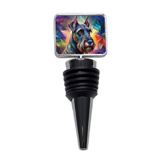 Giant Schnauzer Dog Abstract Stylized Art Wine Bottle Stopper