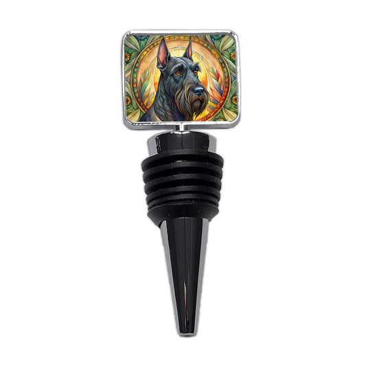 Giant Schnauzer Dog Art Nouveau Wine Bottle Stopper