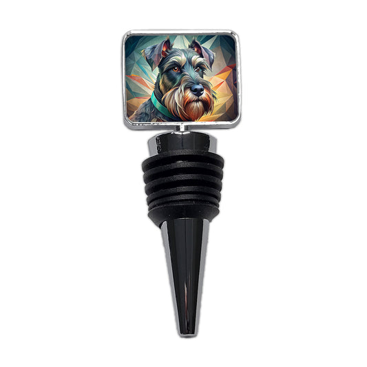 Giant Schnauzer Dog Contemporary Art Wine Bottle Stopper