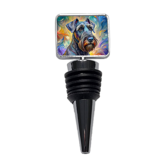 Giant Schnauzer Dog Expressionism Art Wine Bottle Stopper