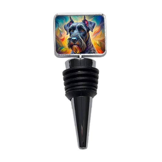 Giant Schnauzer Dog Pop Art Wine Bottle Stopper