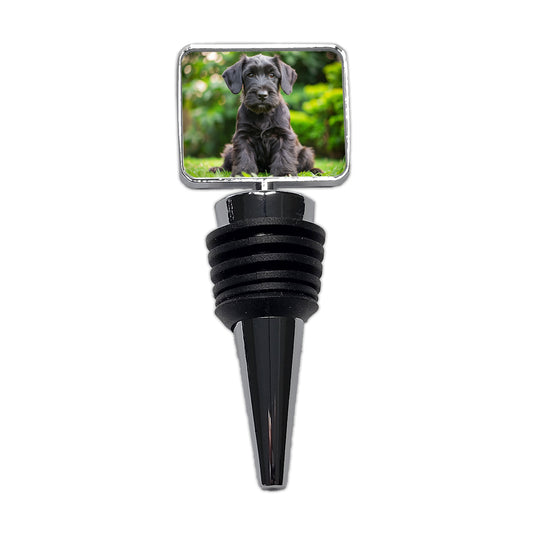 Giant Schnauzer Dog Puppy Photo Wine Bottle Stopper