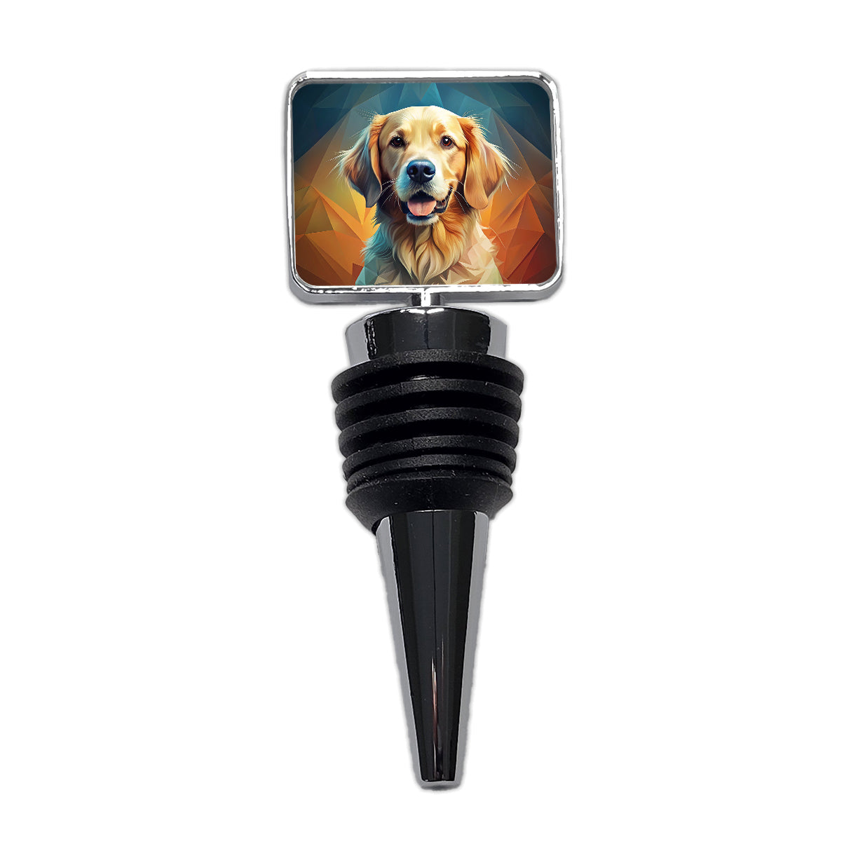 Golden Retriever Dog Contemporary Art Wine Bottle Stopper
