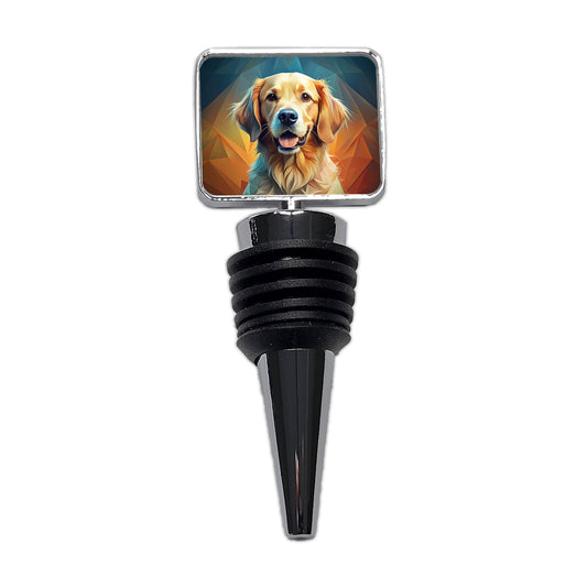 Golden Retriever Dog Contemporary Art Wine Bottle Stopper